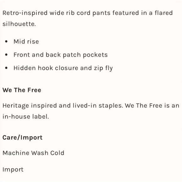 NWT Free People Hip-Hugging Flared Corduroy Pants (Size 2) - Picture 10 of 11